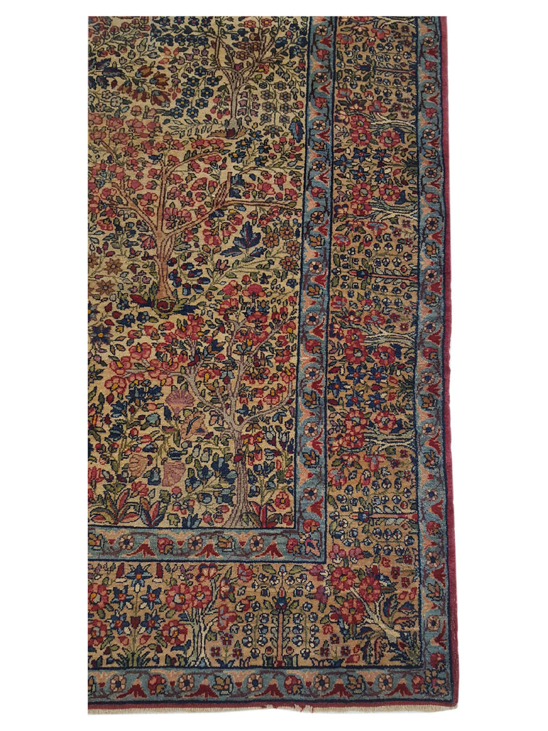 Fasa Antique Kerman 3109 Ivory Multi Traditional Antique Rug