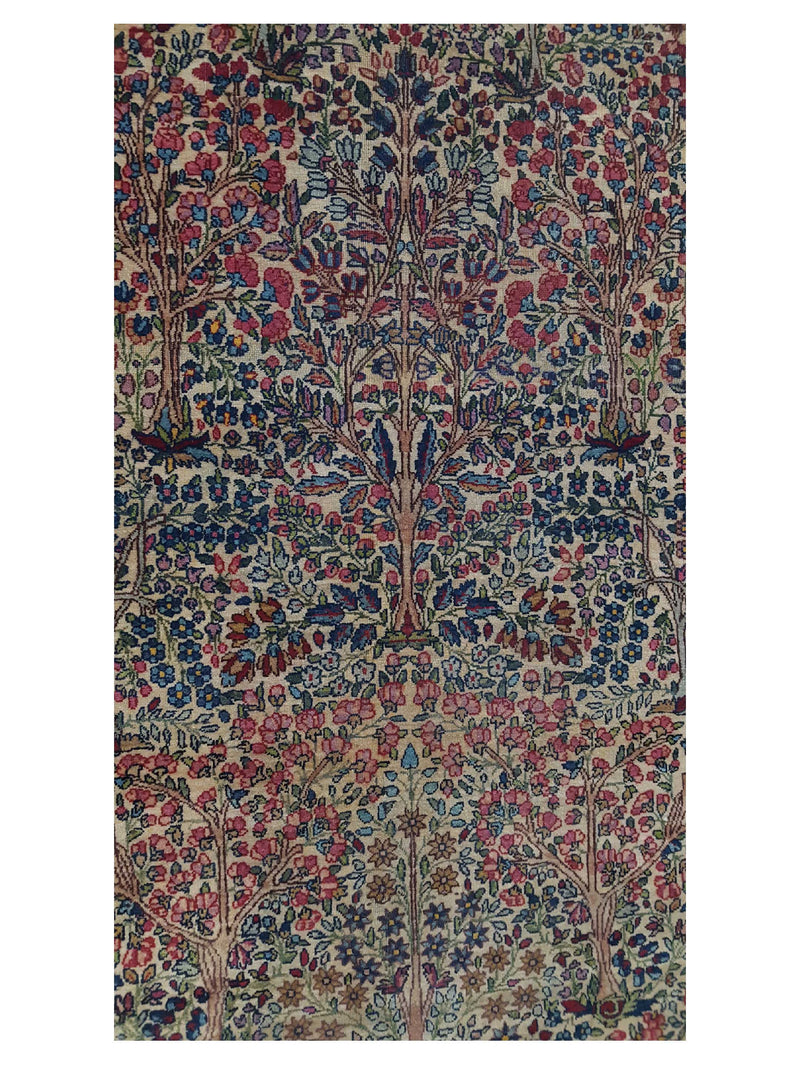 Fasa Antique Kerman 3109 Ivory Multi Traditional Antique Rug
