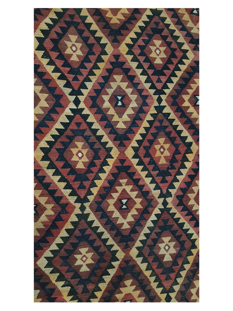 Aura Kilim 3131 Rust Burgundy Kilim Hand Woven Rug