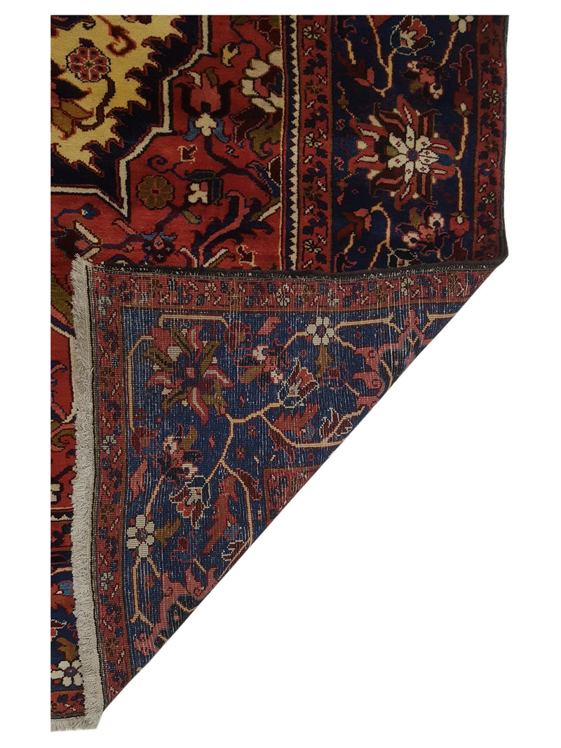 Fasa Antique Heriz 3232 Ivory Blue Traditional Antique Rug