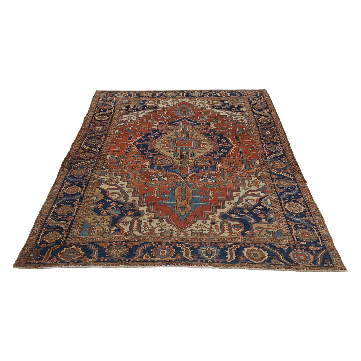 Fasa Antique Serapi 3233 Rust Indigo Traditional Antique Rug