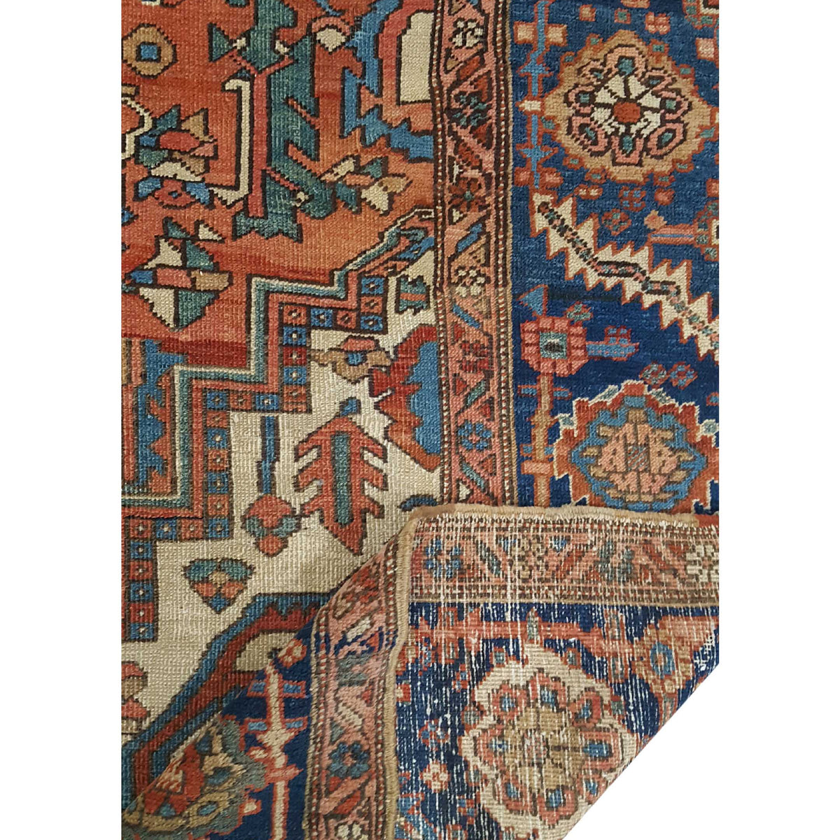 Fasa Antique Serapi 3233 Rust Indigo Traditional Antique Rug
