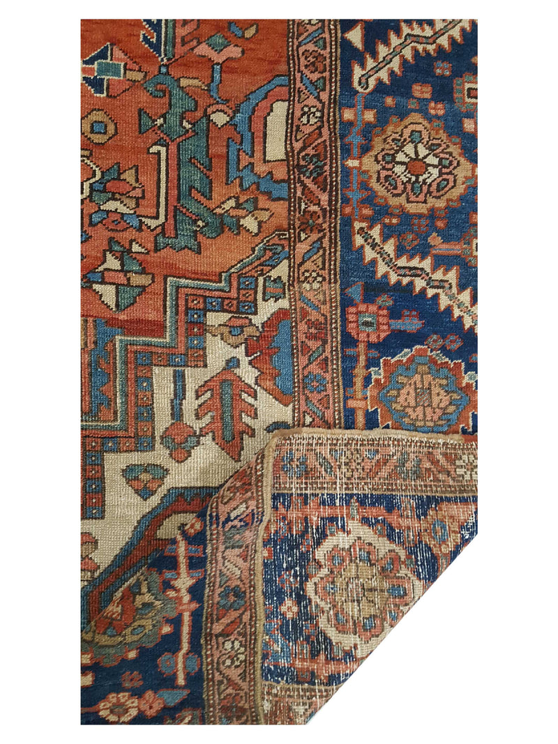 Fasa Antique Serapi 3233 Rust Indigo Traditional Antique Rug