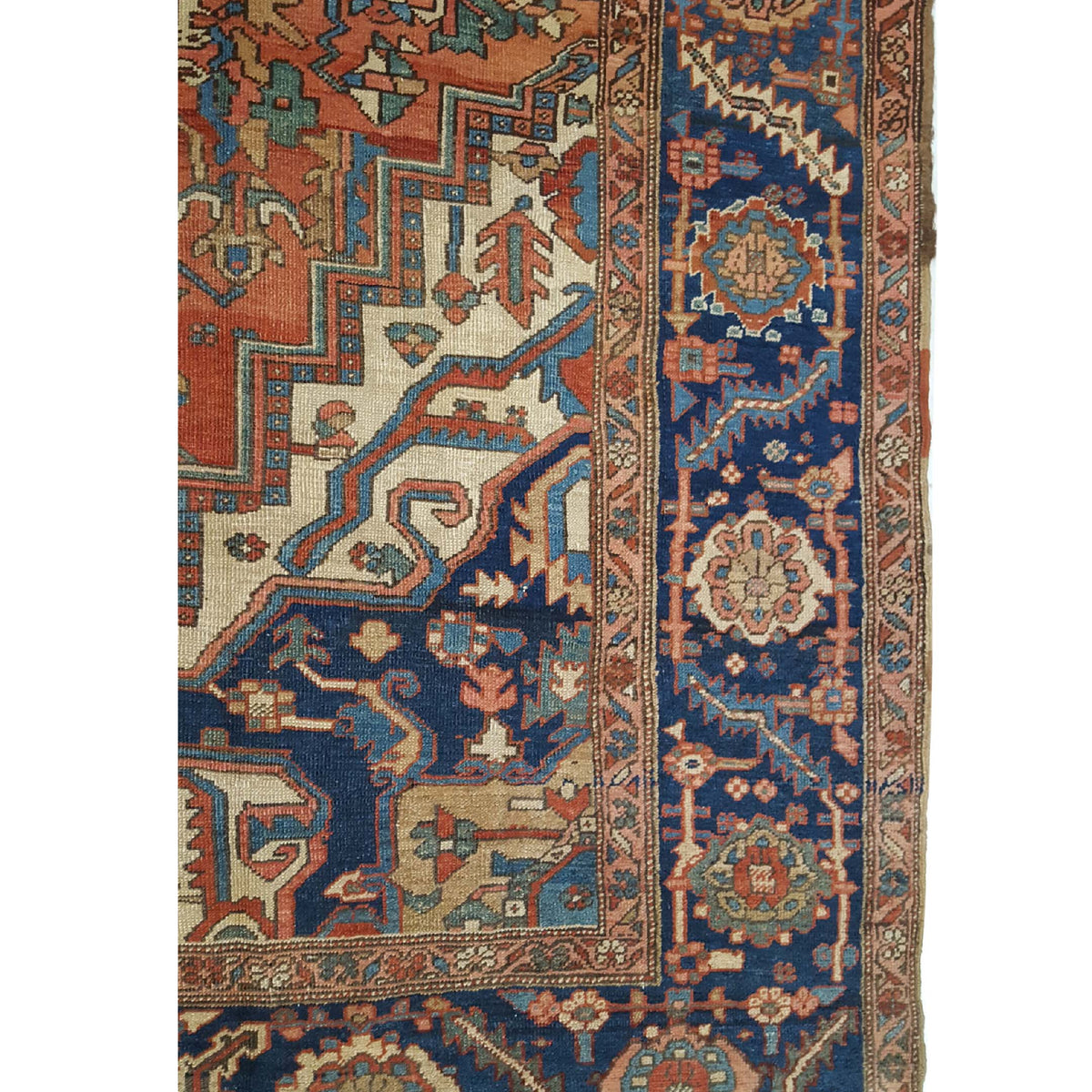 Fasa Antique Serapi 3233 Rust Indigo Traditional Antique Rug