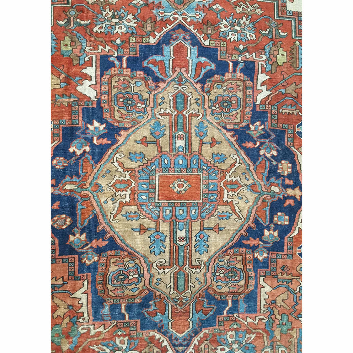 Fasa Antique Serapi 3233 Rust Indigo Traditional Antique Rug