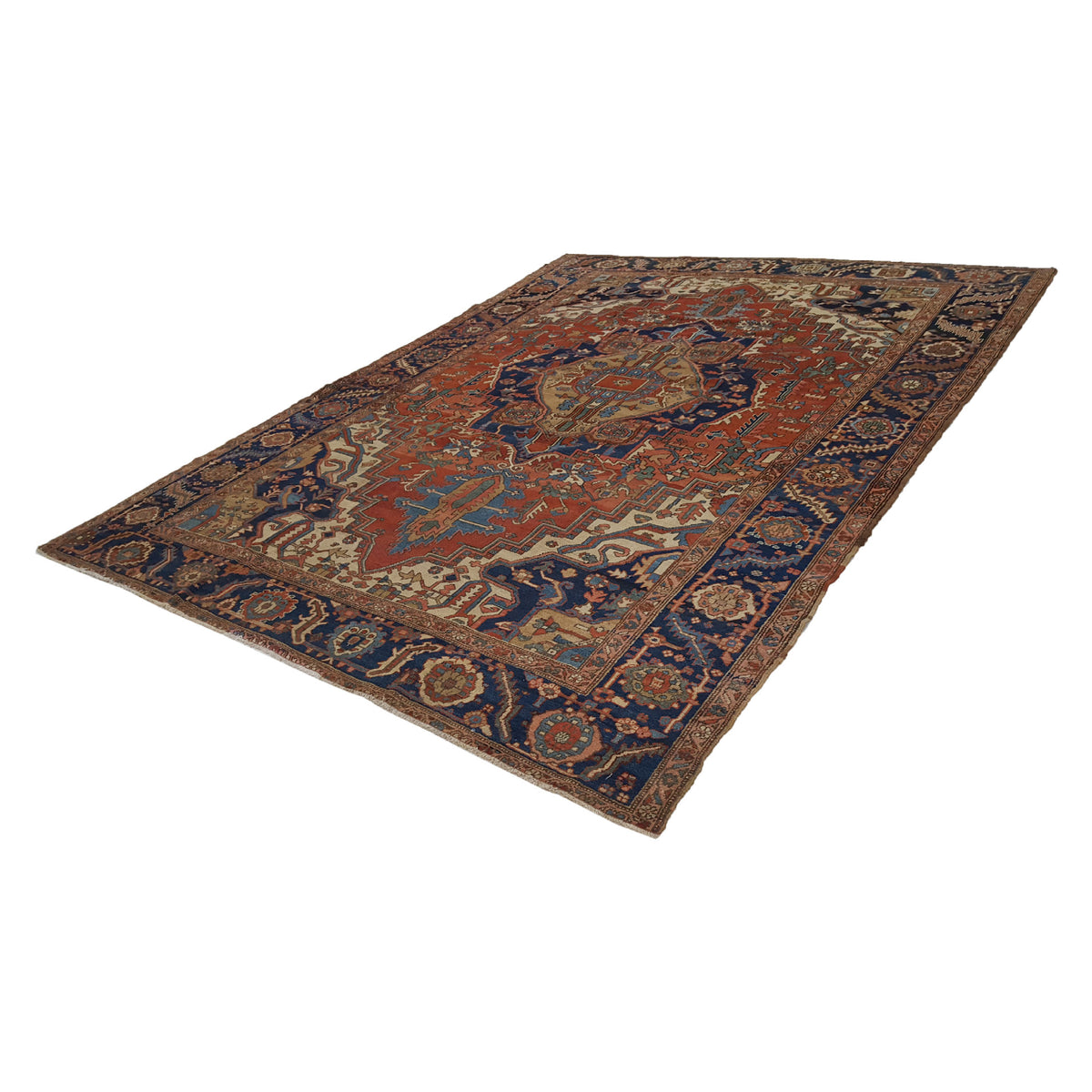 Fasa Antique Serapi 3233 Rust Indigo Traditional Antique Rug