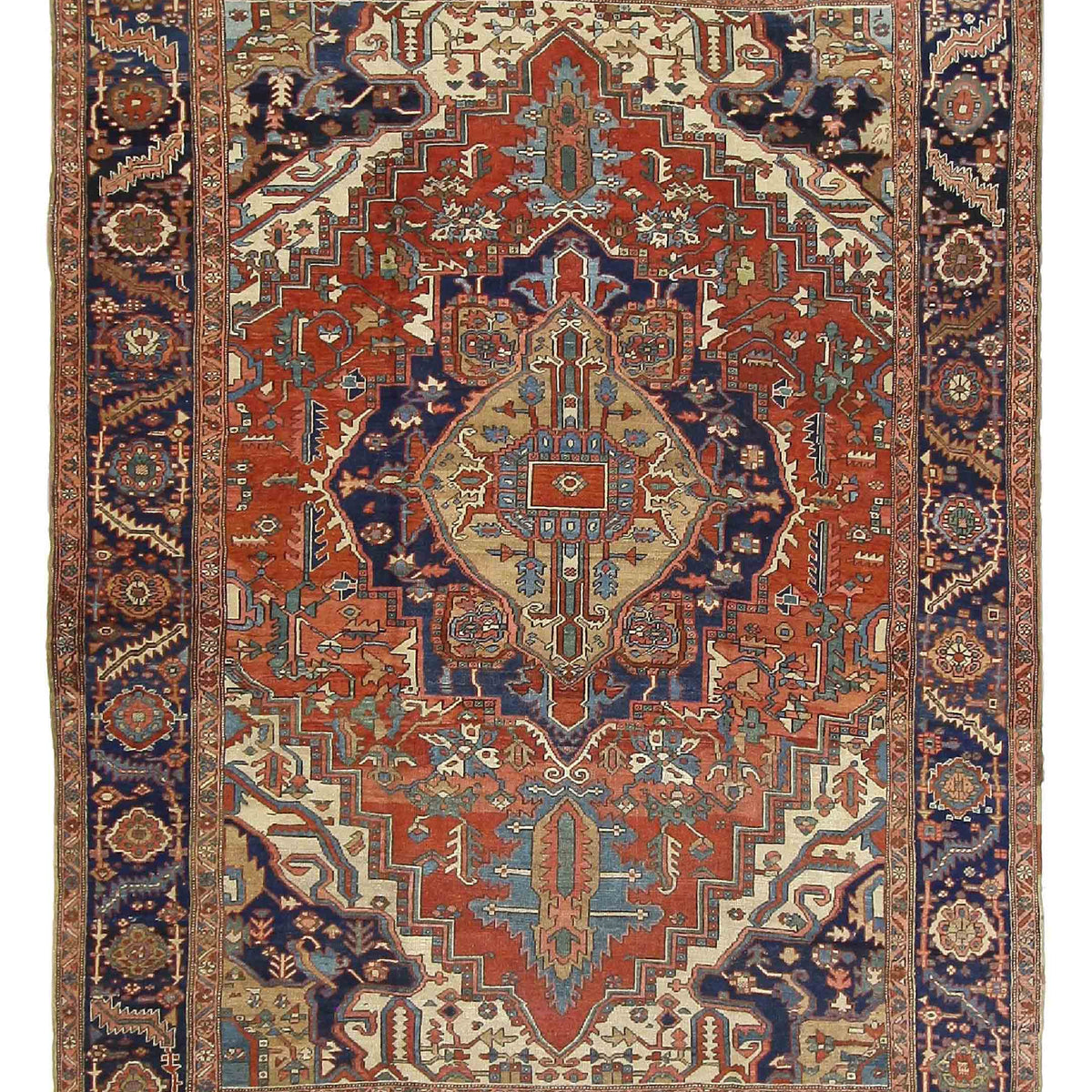 Fasa Antique Serapi  Rust Indigo Traditional