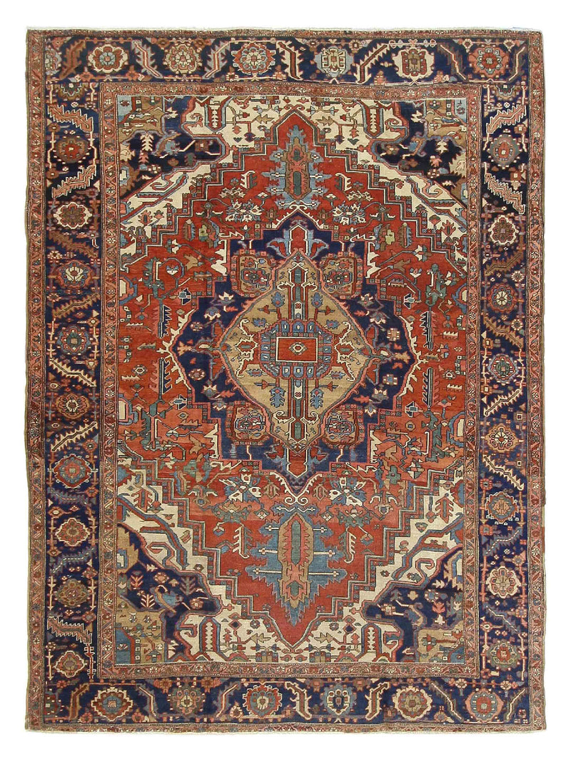 Fasa Antique Serapi  Rust Indigo Traditional