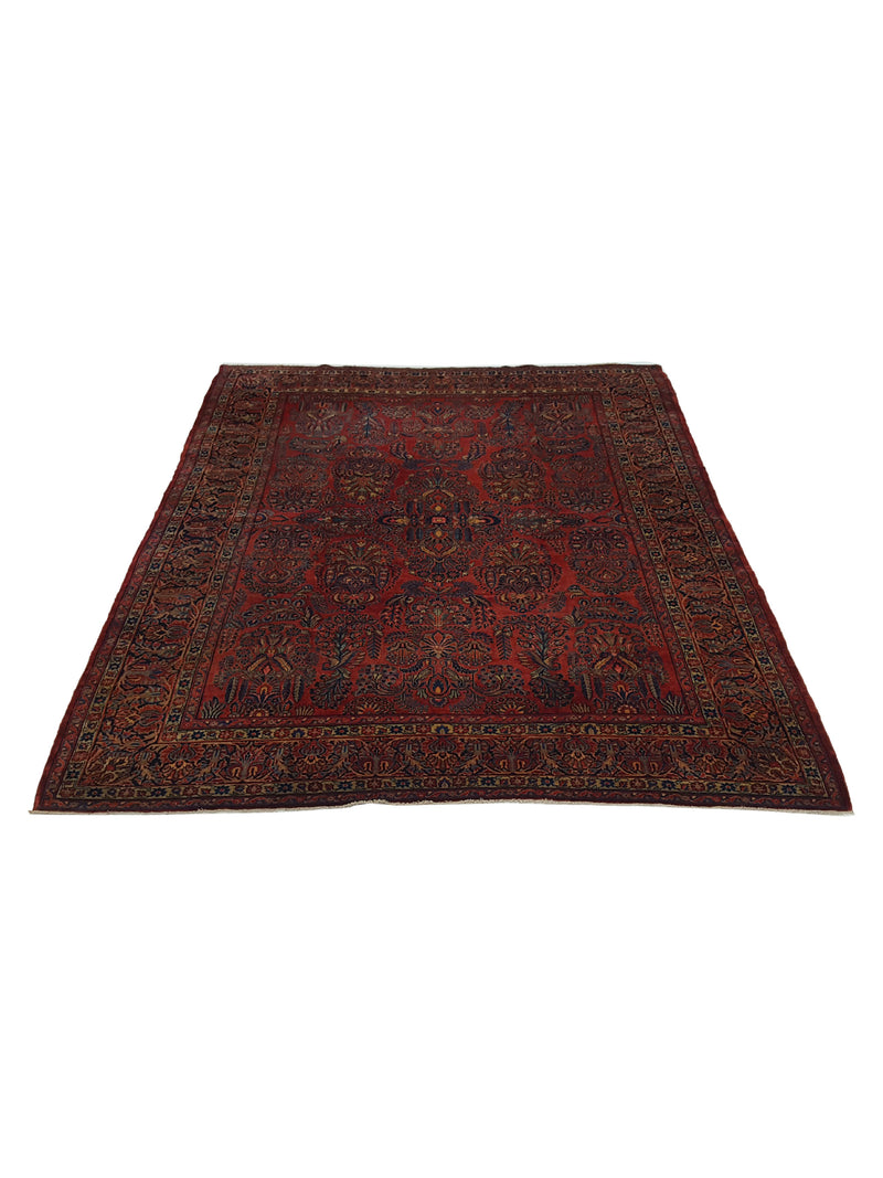 Fasa Antique Sarouk 3234 Orange Rust Navy Traditional Antique Rug