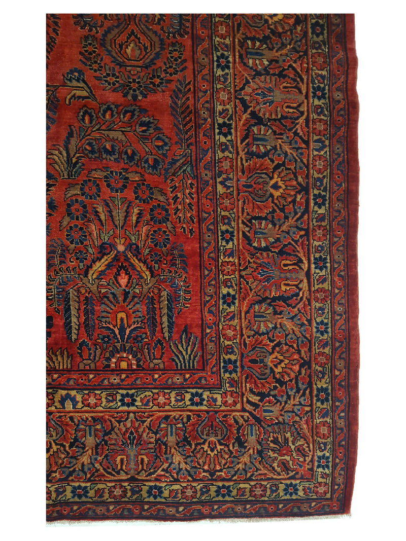 Fasa Antique Sarouk 3234 Orange Rust Navy Traditional Antique Rug