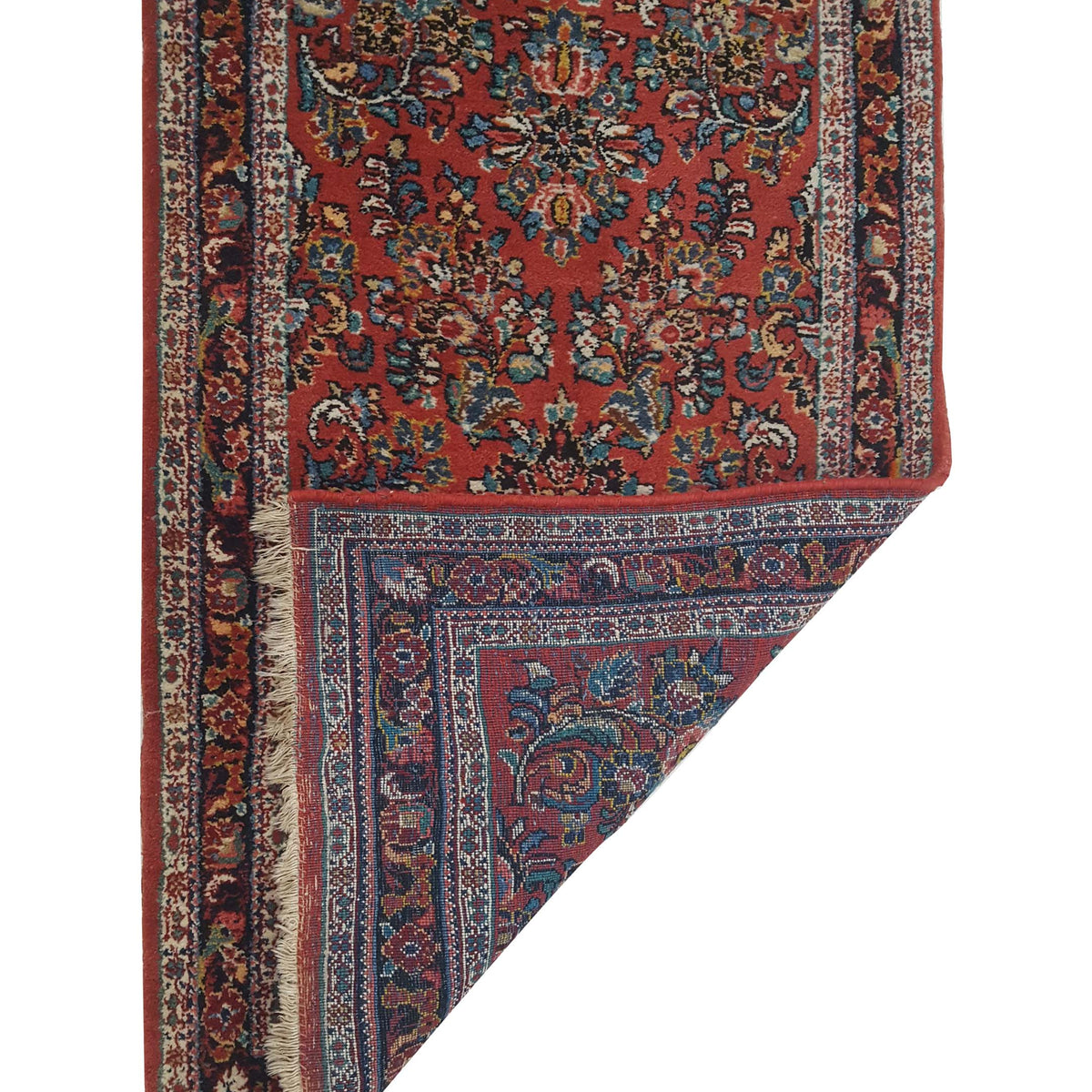 Fasa Antique Sarouk 3235 Burgundy Navy Traditional Antique Rug