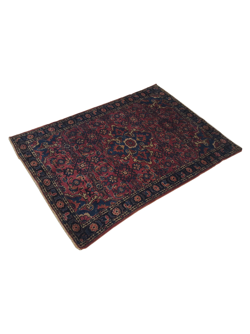 Fasa Antique Malayer 3308 Mauve Navy Traditional Antique Rug