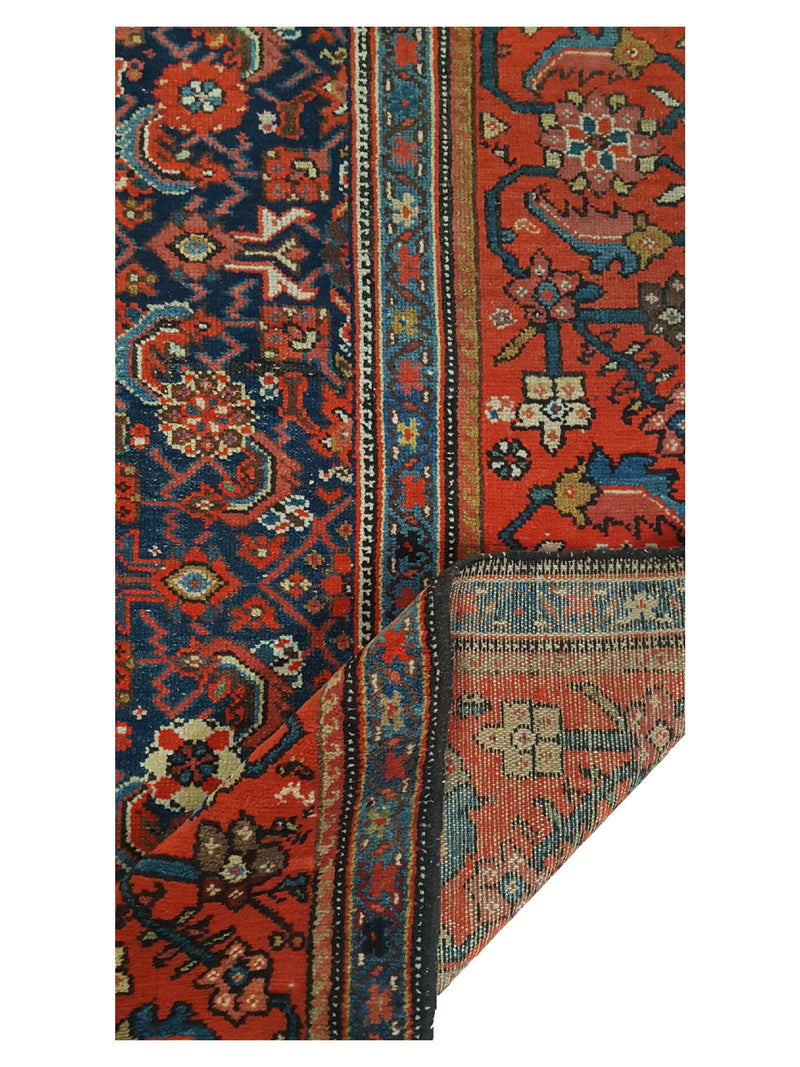 Fasa Antique Malayer 3313 Indigo Rust Traditional Antique Rug