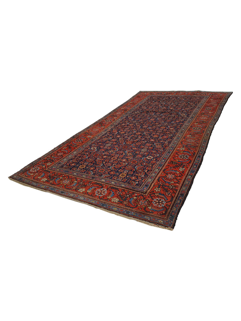 Fasa Antique Malayer 3313 Indigo Rust Traditional Antique Rug