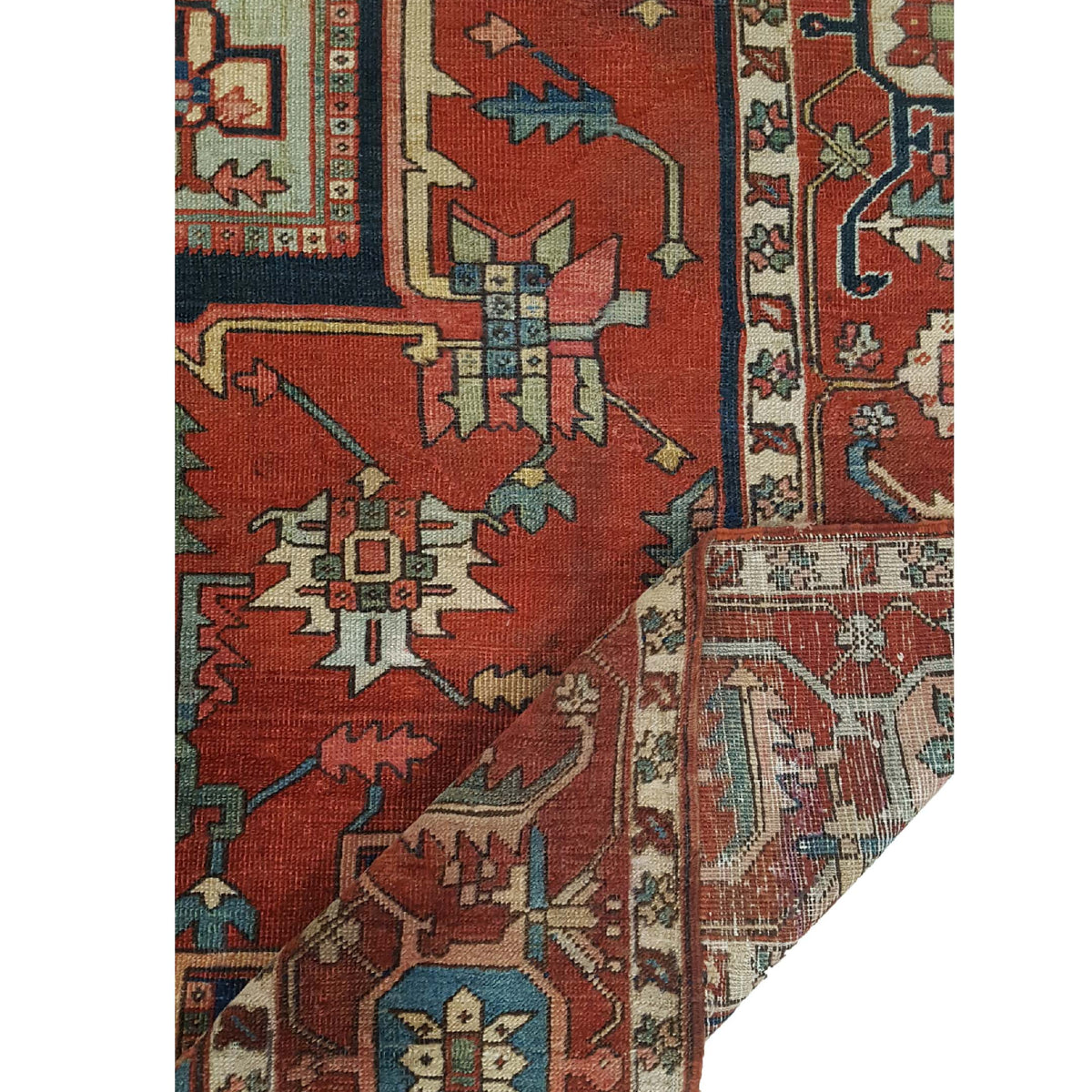 Fasa Antique Serapi 3335 Rust Rust Traditional Antique Rug