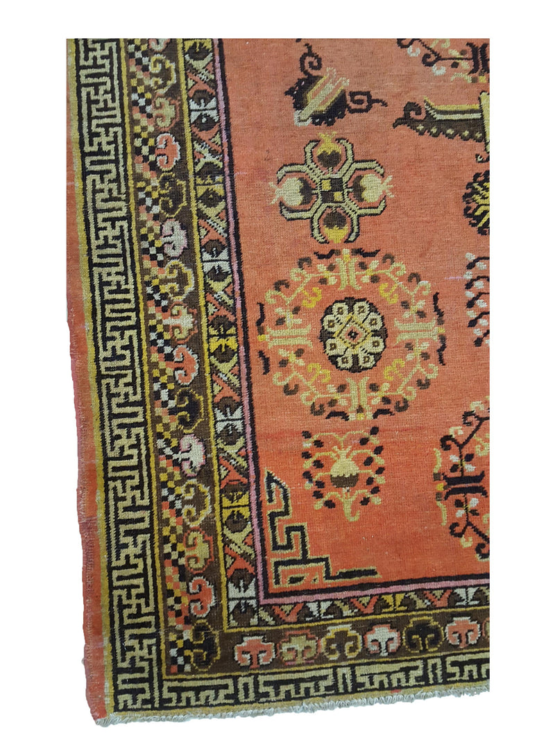 Fasa Antique Samarkand 3372 Orange Brown Traditional Antique Rug