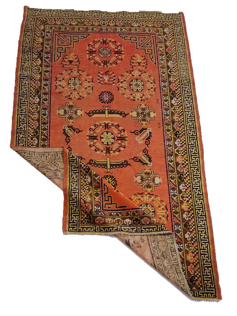 Fasa Antique Samarkand 3372 Orange Brown Traditional Antique Rug