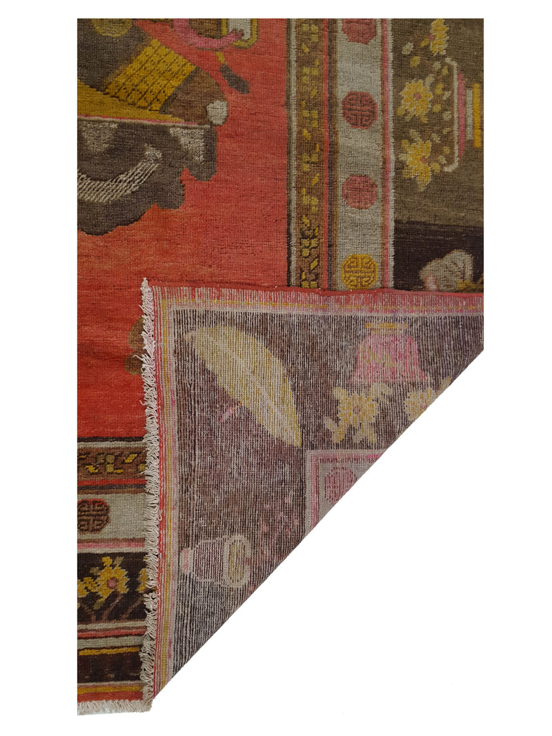 Fasa Antique Samarkand 3378 Orange Brown Traditional Antique Rug