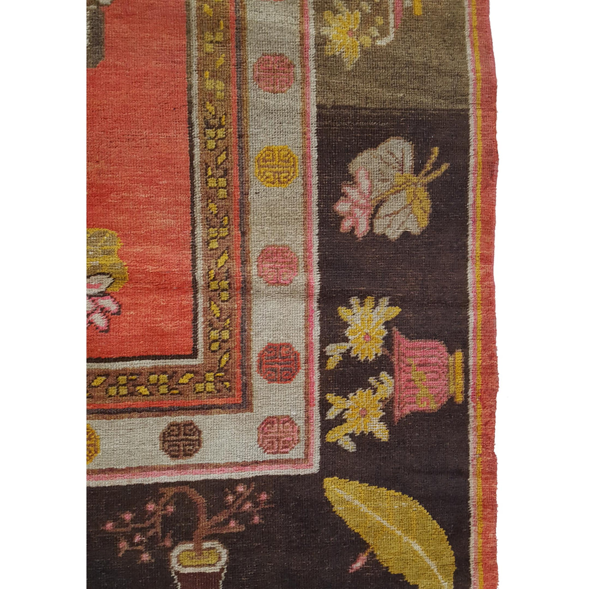 Fasa Antique Samarkand 3378 Orange Brown Traditional Antique Rug