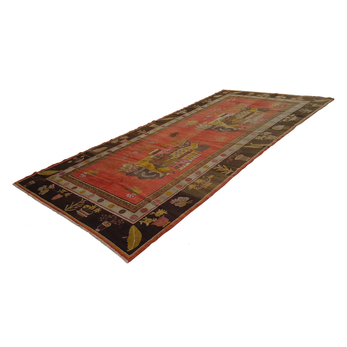 Fasa Antique Samarkand 3378 Orange Brown Traditional Antique Rug