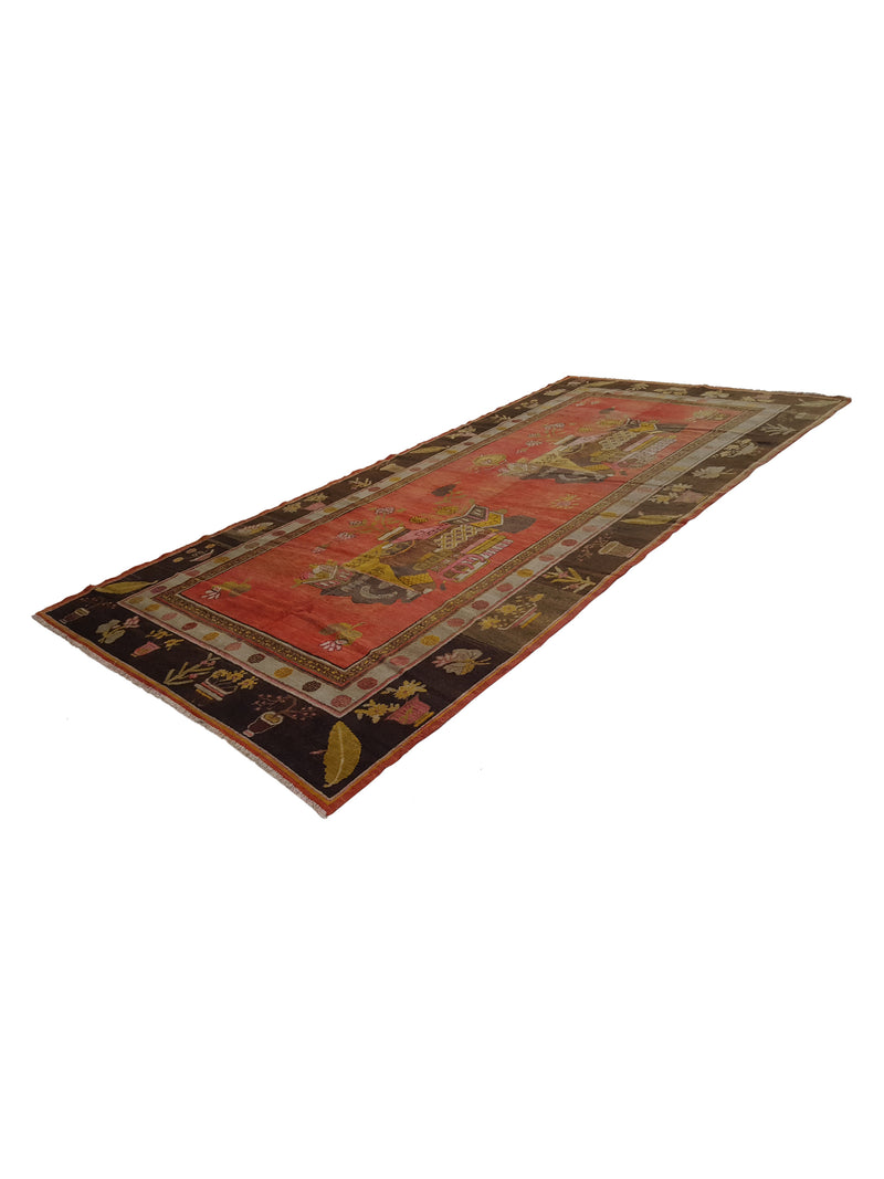 Fasa Antique Samarkand 3378 Orange Brown Traditional Antique Rug