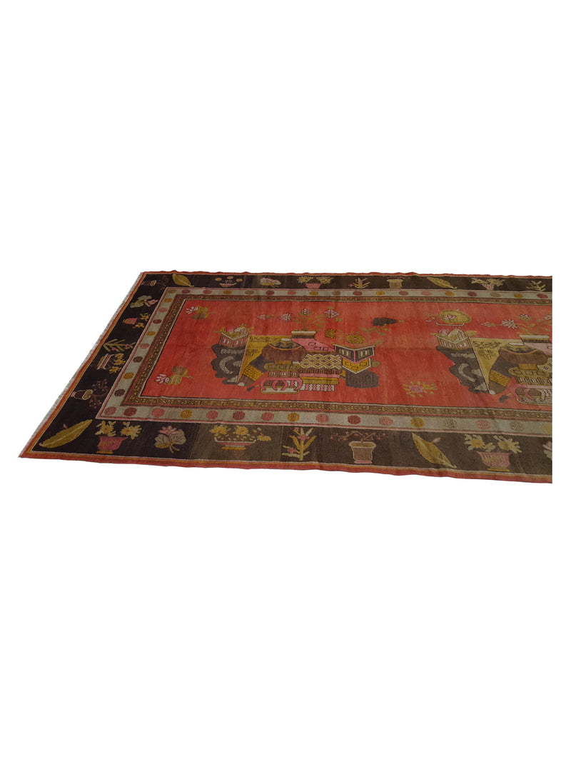 Fasa Antique Samarkand 3378 Orange Brown Traditional Antique Rug
