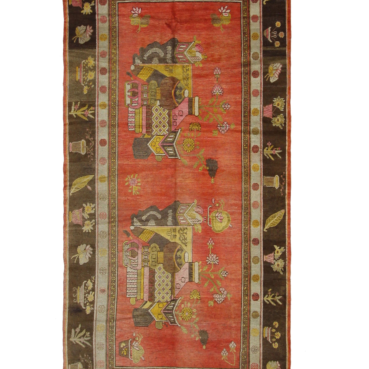 Fasa Antique Samarkand  Orange Brown Traditional
