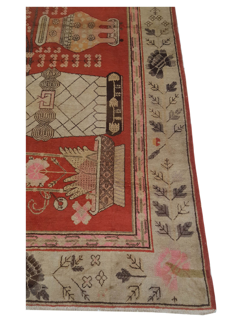 Fasa Antique Samarkand 3379 Rust Cream Traditional Antique Rug