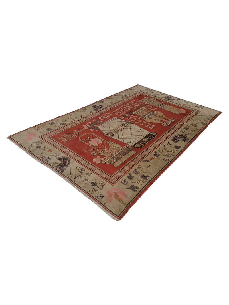 Fasa Antique Samarkand 3379 Rust Cream Traditional Antique Rug