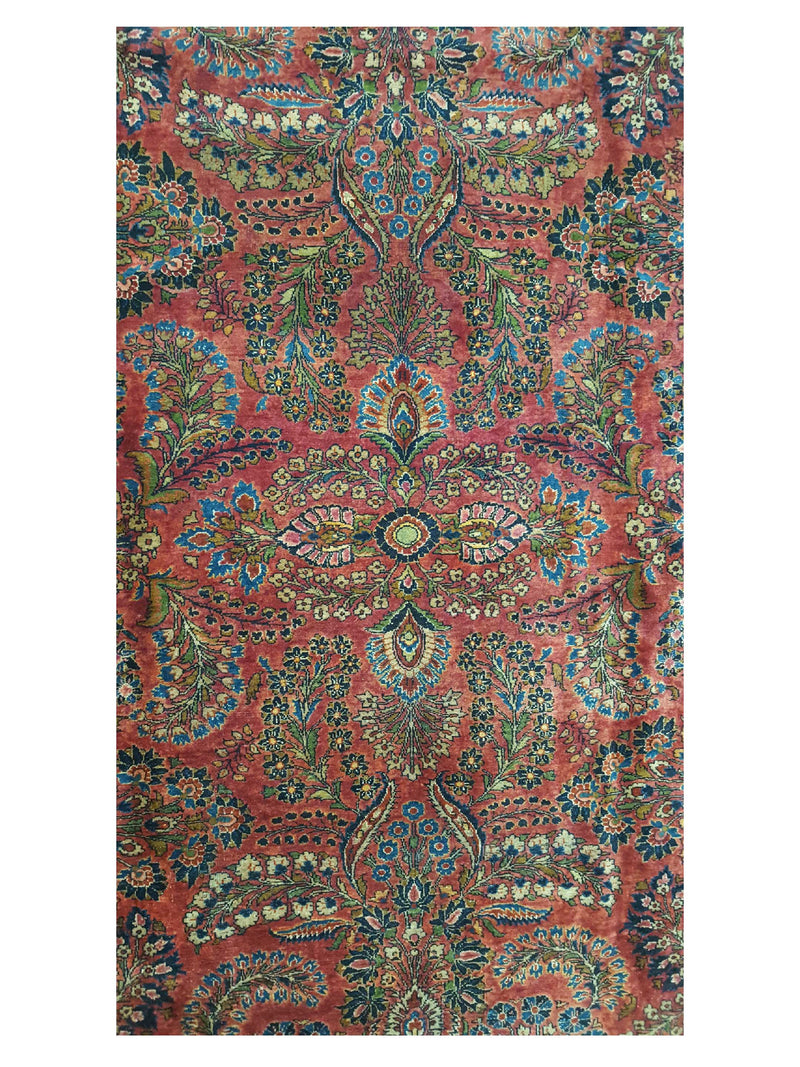 Fasa Antique Sarouk 3448 Burgundy Navy Traditional Antique Rug