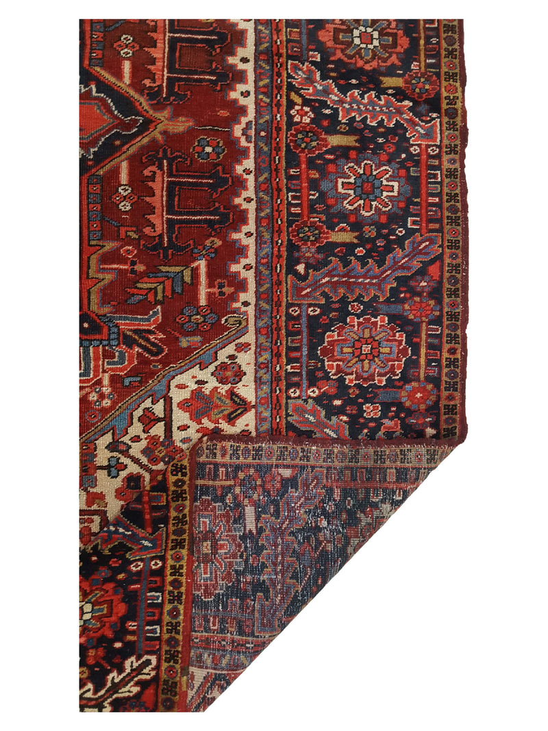 Fasa Antique Heriz 3522 Ivory Rust Traditional Antique Rug