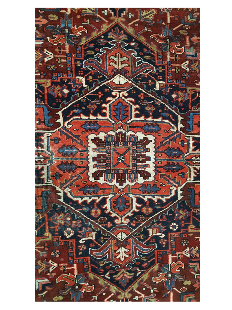 Fasa Antique Heriz 3522 Ivory Rust Traditional Antique Rug