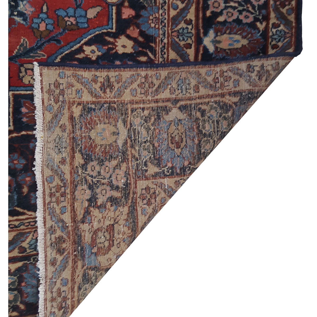 Fasa Antique Tabriz 3547 Burgundy Navy Traditional Antique Rug