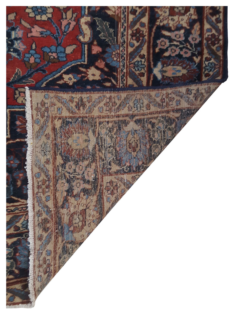 Fasa Antique Tabriz 3547 Burgundy Navy Traditional Antique Rug