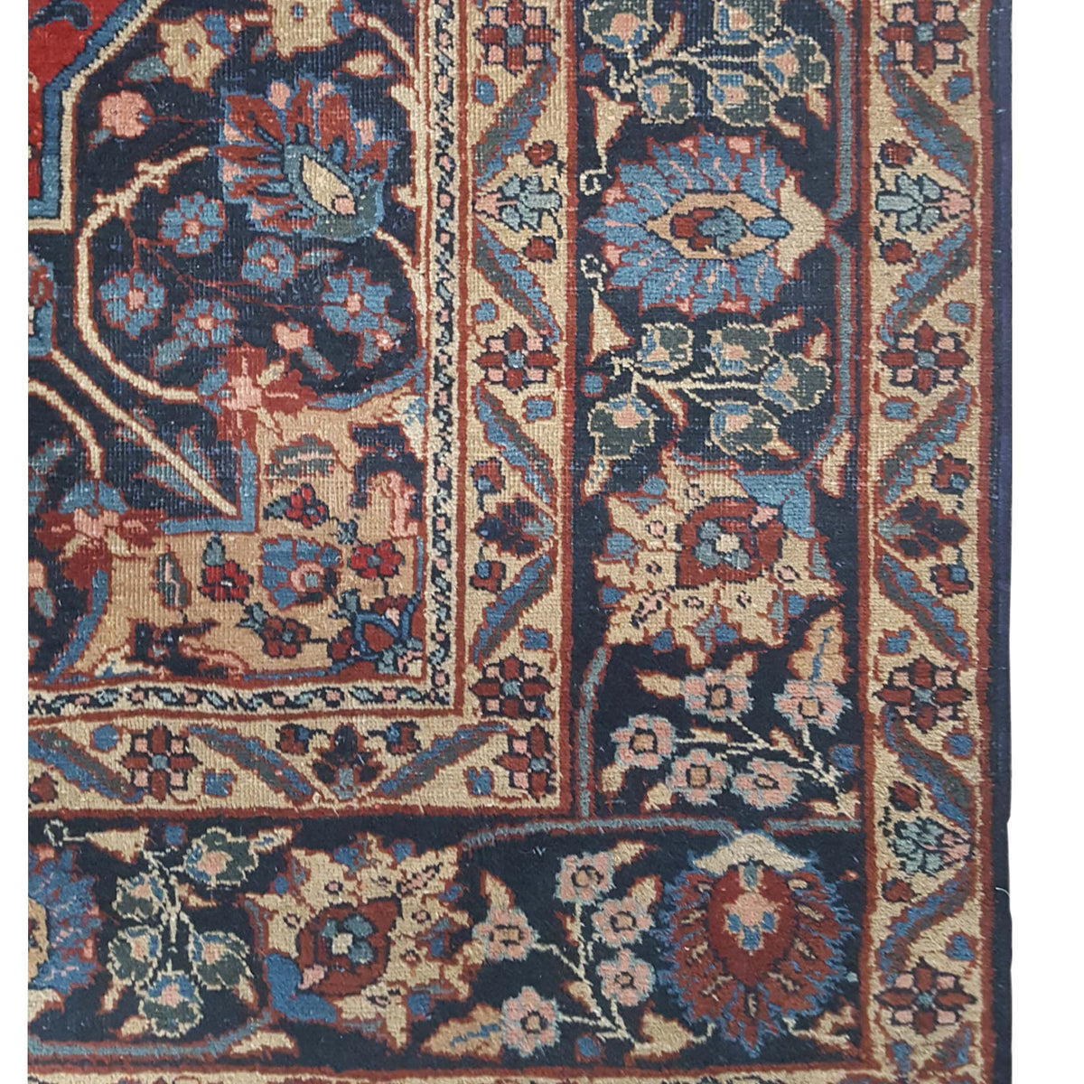 Fasa Antique Tabriz 3547 Burgundy Navy Traditional Antique Rug