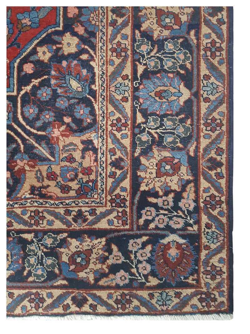 Fasa Antique Tabriz 3547 Burgundy Navy Traditional Antique Rug