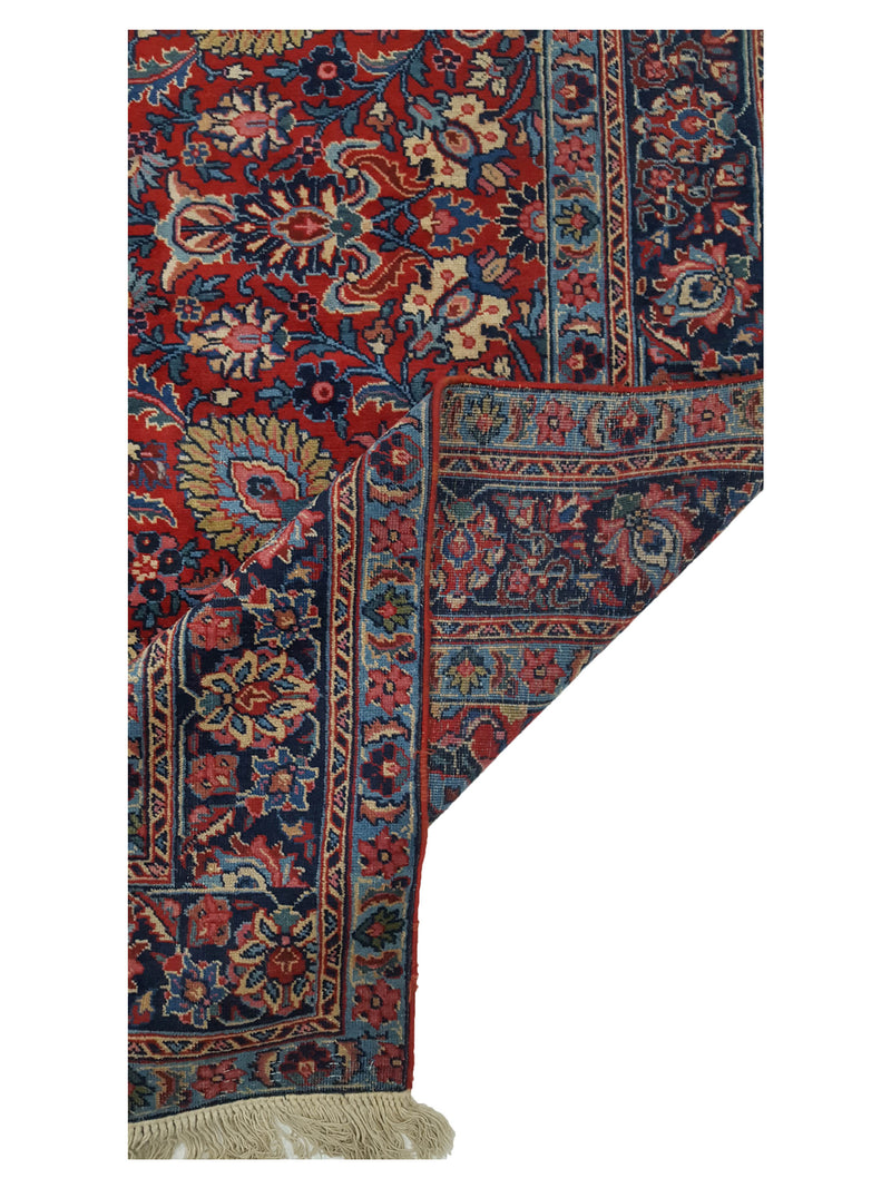 Fasa Antique Tabriz 3548 Burgundy Indigo Traditional Antique Rug