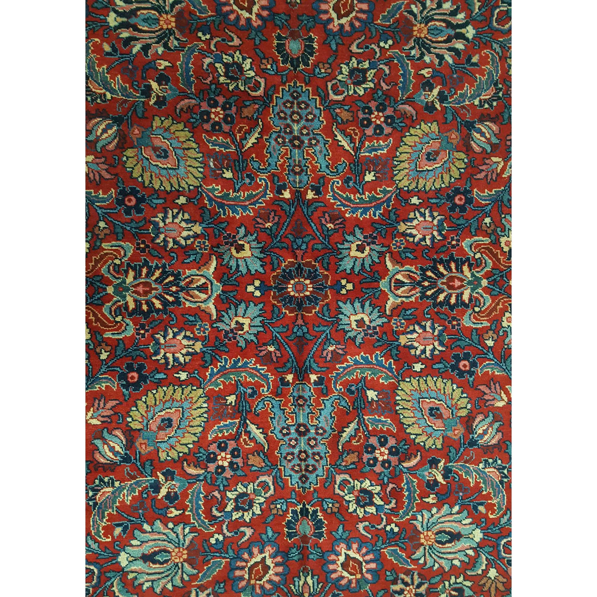 Fasa Antique Tabriz 3548 Burgundy Indigo Traditional Antique Rug
