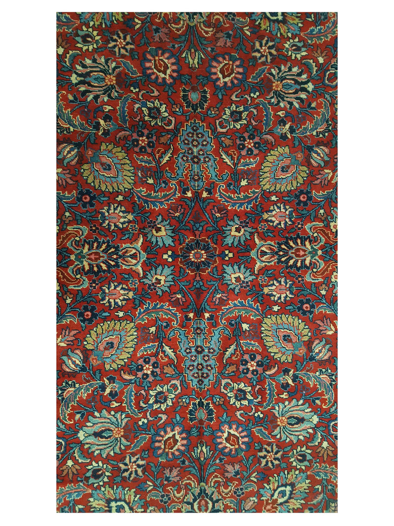 Fasa Antique Tabriz 3548 Burgundy Indigo Traditional Antique Rug