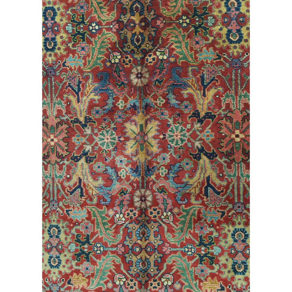 Fasa Antique Tabriz 3548 Burgundy Indigo Traditional Antique Rug