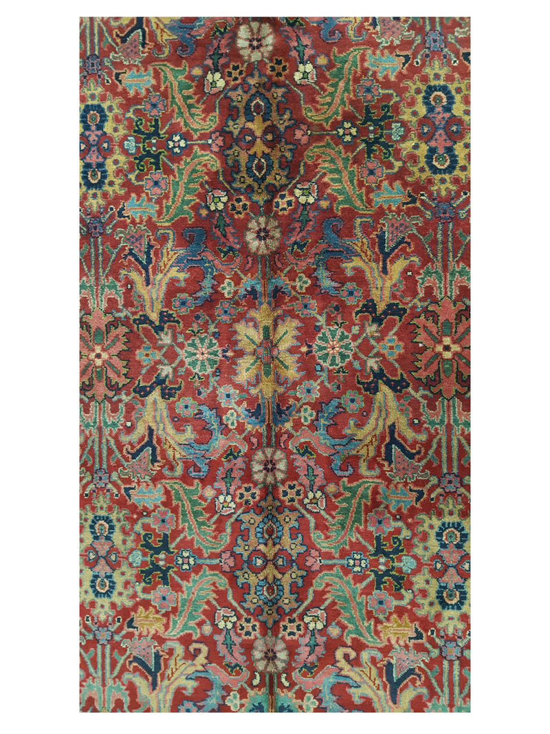 Fasa Antique Tabriz 3548 Burgundy Indigo Traditional Antique Rug