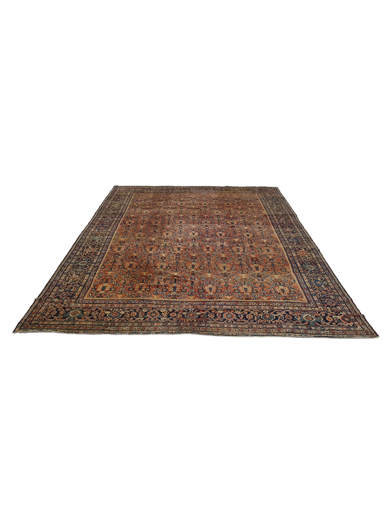 Fasa Antique Mahal 3552 Coral Indigo Traditional Antique Rug