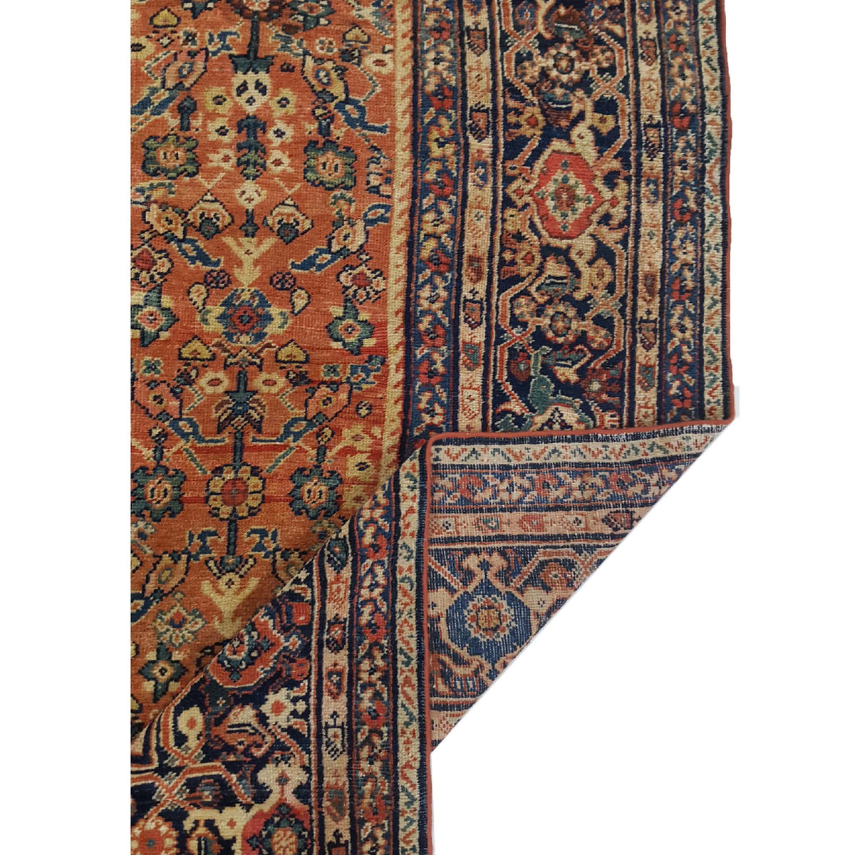 Fasa Antique Mahal 3552 Coral Indigo Traditional Antique Rug