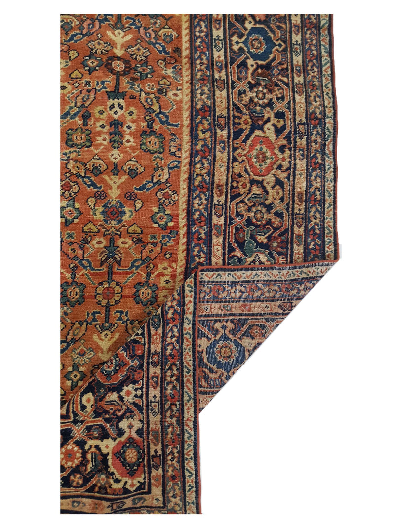 Fasa Antique Mahal 3552 Coral Indigo Traditional Antique Rug