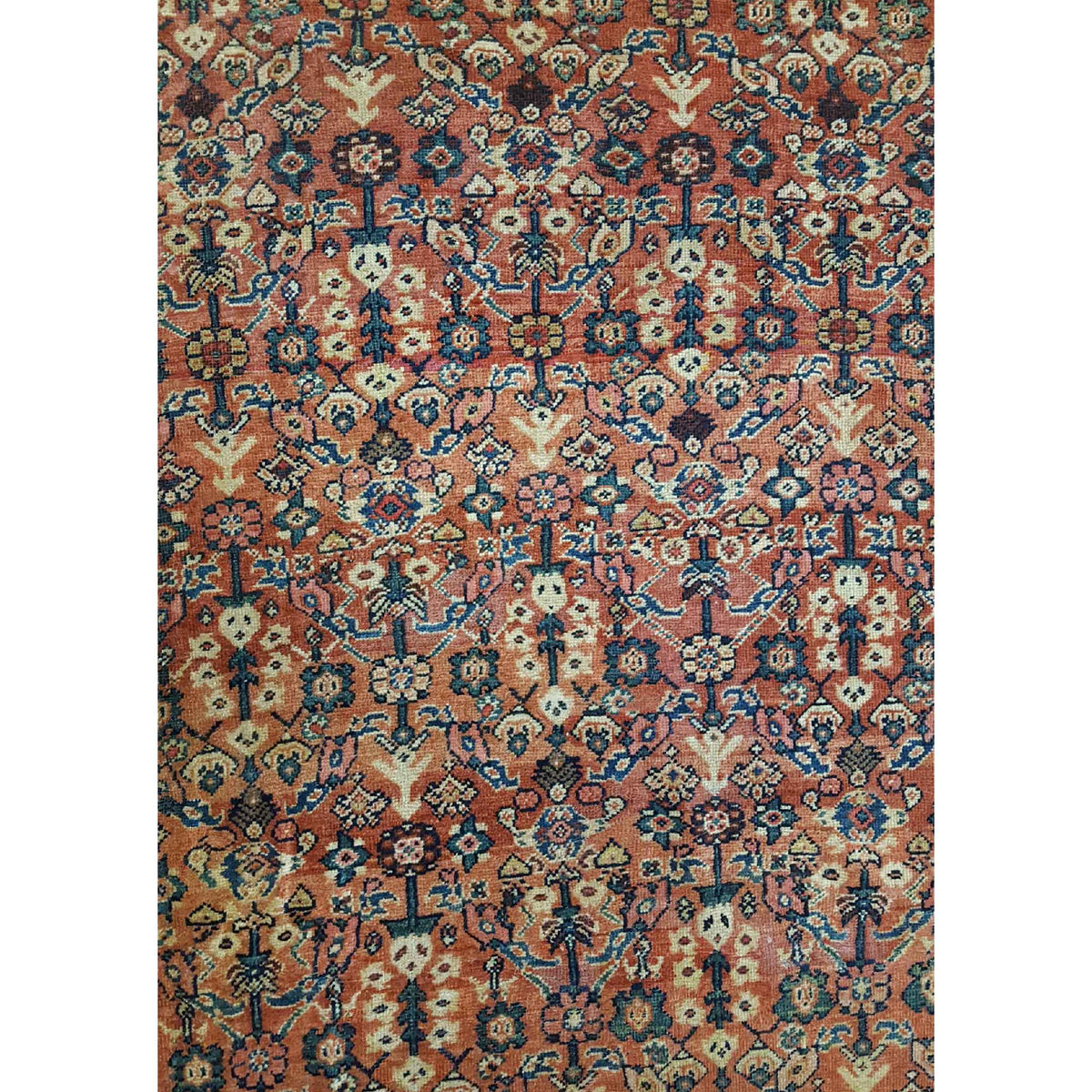 Fasa Antique Mahal 3552 Coral Indigo Traditional Antique Rug