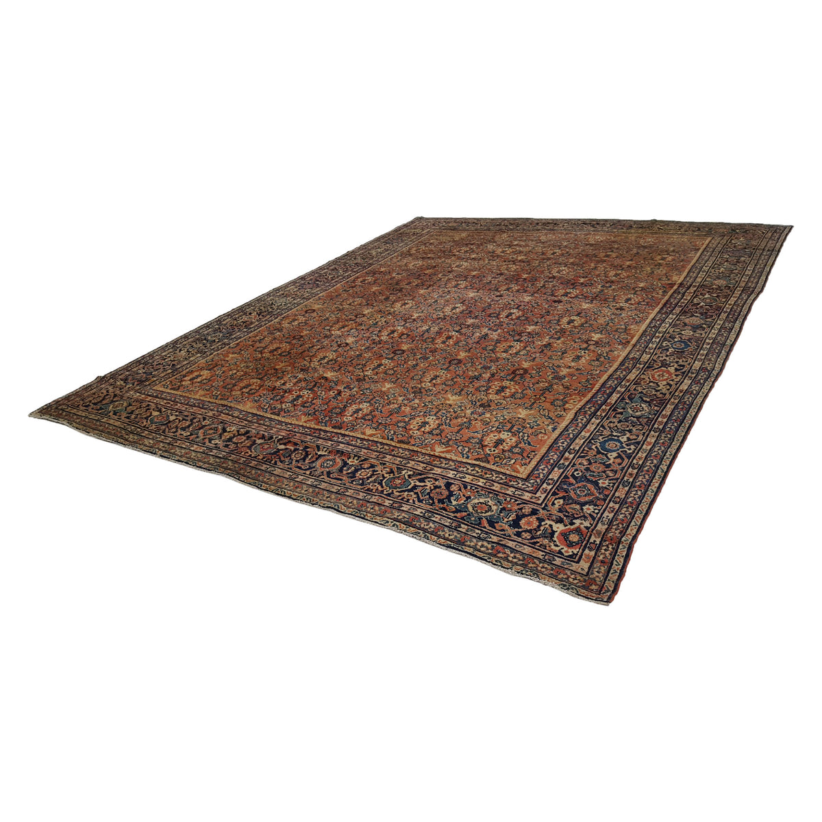 Fasa Antique Mahal 3552 Coral Indigo Traditional Antique Rug