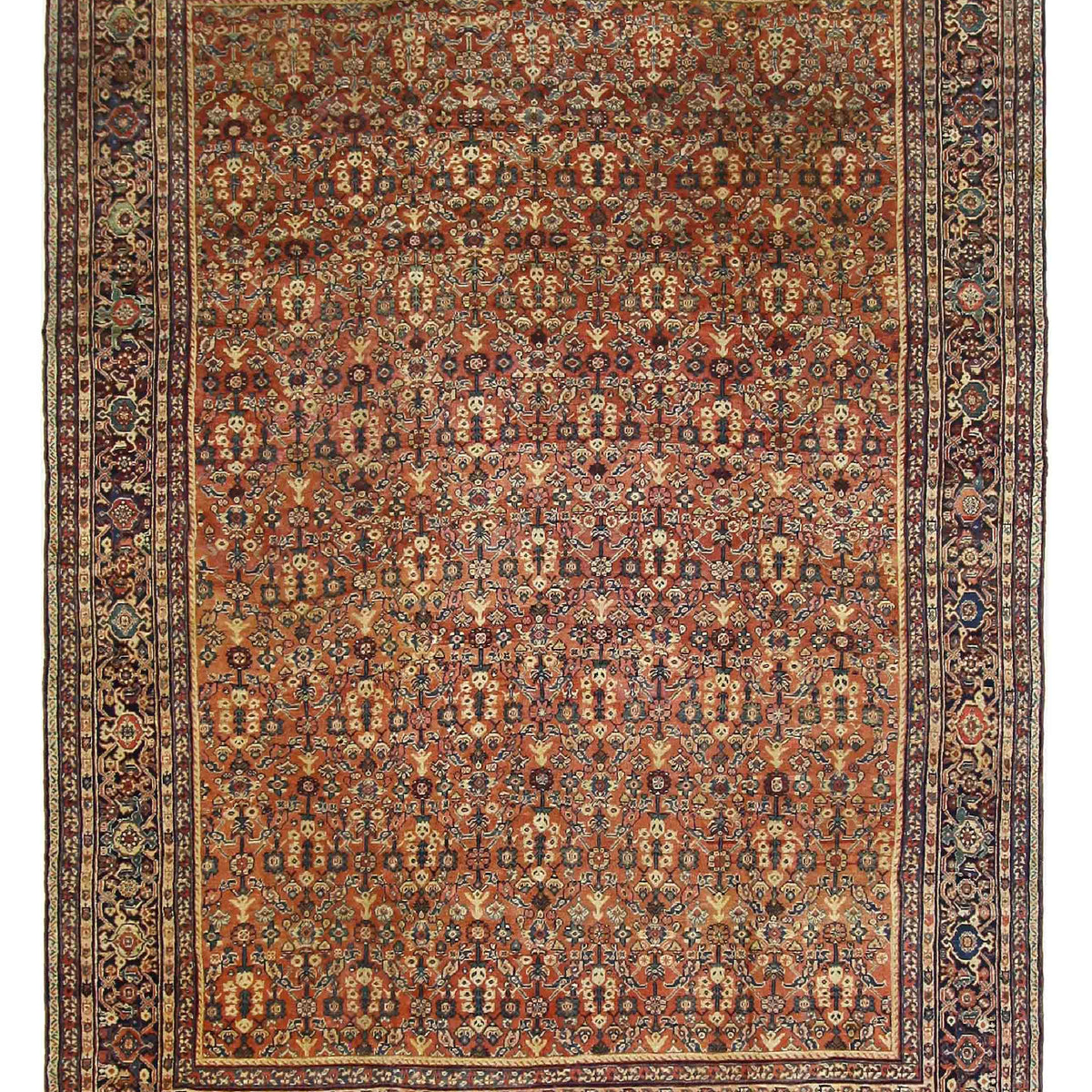 Fasa Antique Mahal  Coral Indigo Traditional