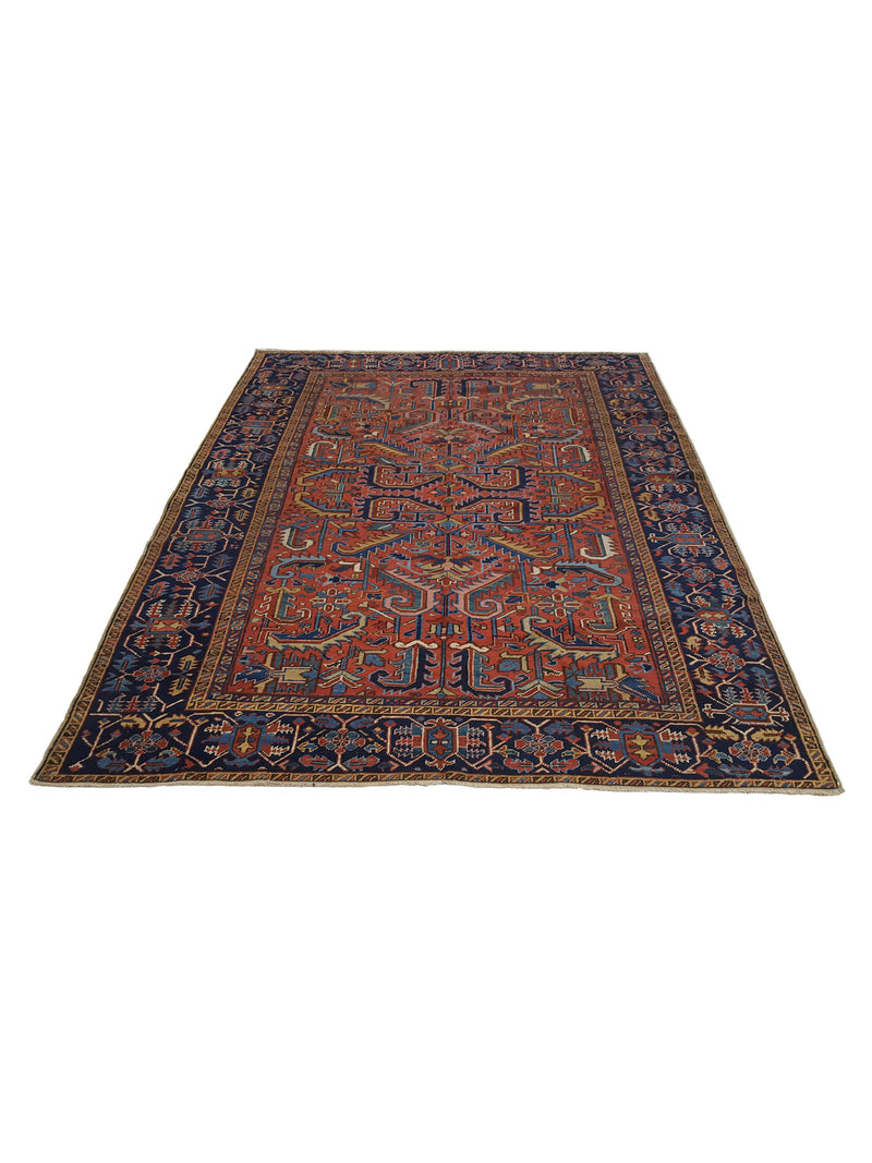 Fasa Antique Heriz 3573 Rust Indigo Traditional Antique Rug