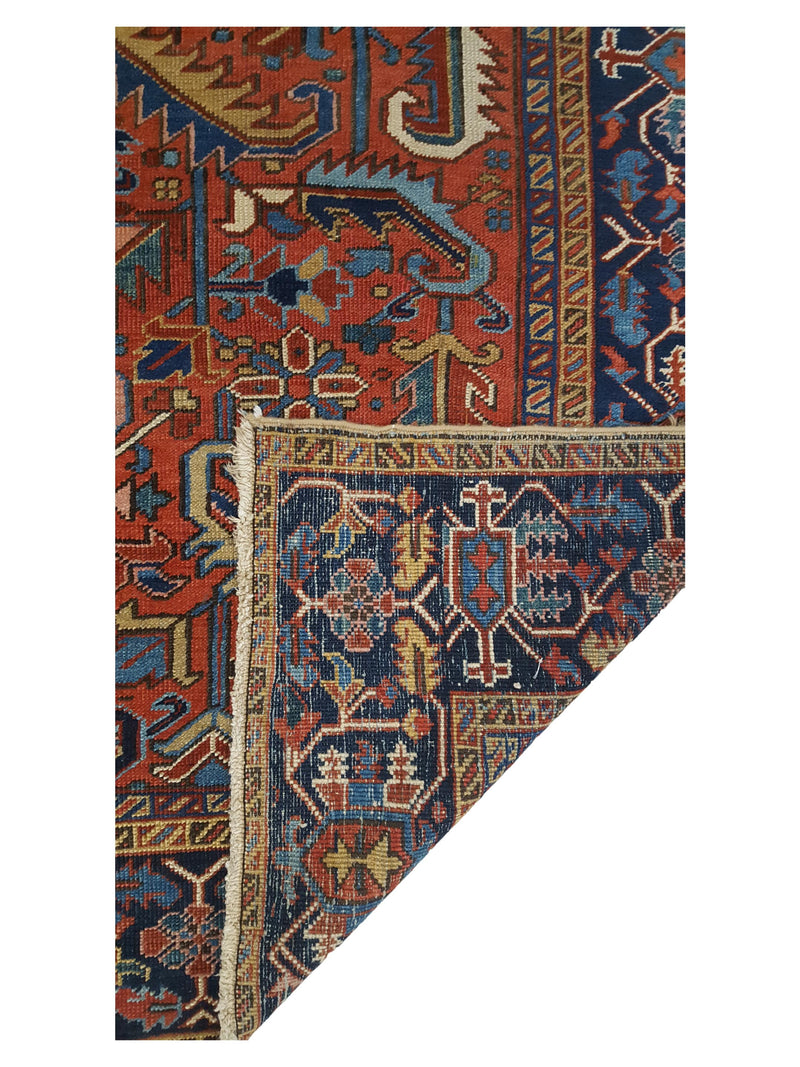 Fasa Antique Heriz 3573 Rust Indigo Traditional Antique Rug