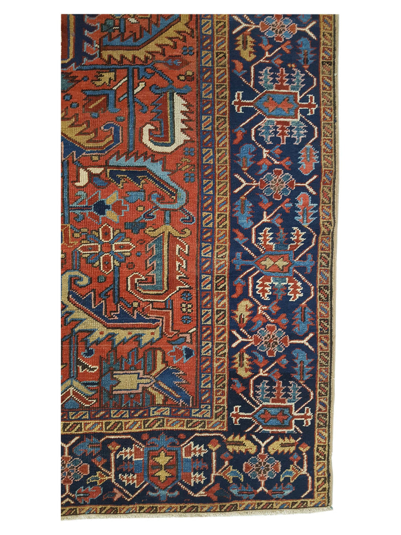 Fasa Antique Heriz 3573 Rust Indigo Traditional Antique Rug